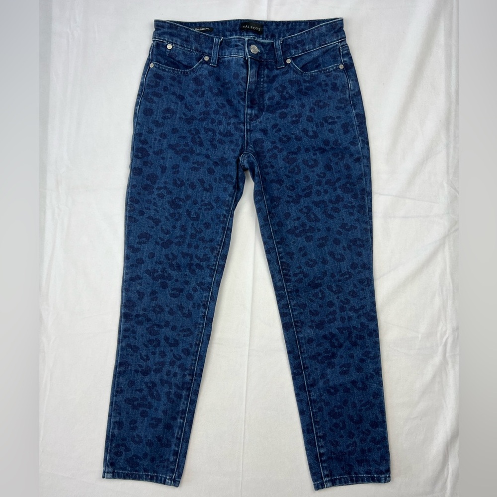 Talbots Alluring Animal Slim Ankle Jeans 2P 2 Petite - Picture 3 of 9